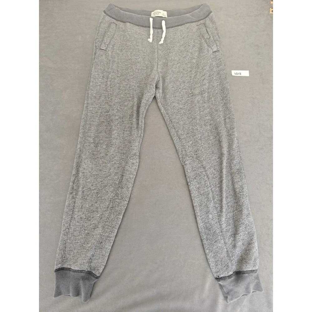 Abercrombie & Fitch Gray Marled Jogger Sweatpants Men's Large Drawstring Lounge
